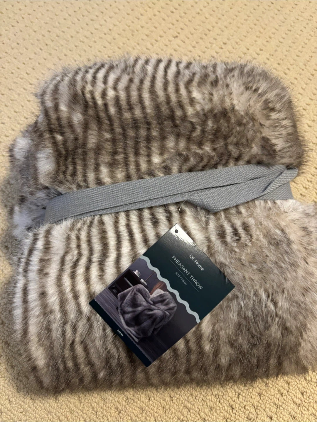 QE Home Pheasant Throw Blanket - Silver Melange - 50" x 60"
