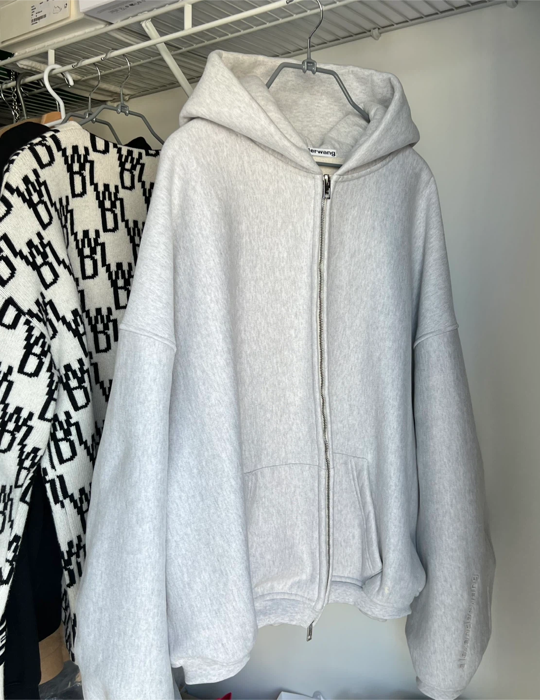 (Retail $1458)New Alexander Wang Grey Zip-Up Hoodie - photo 2