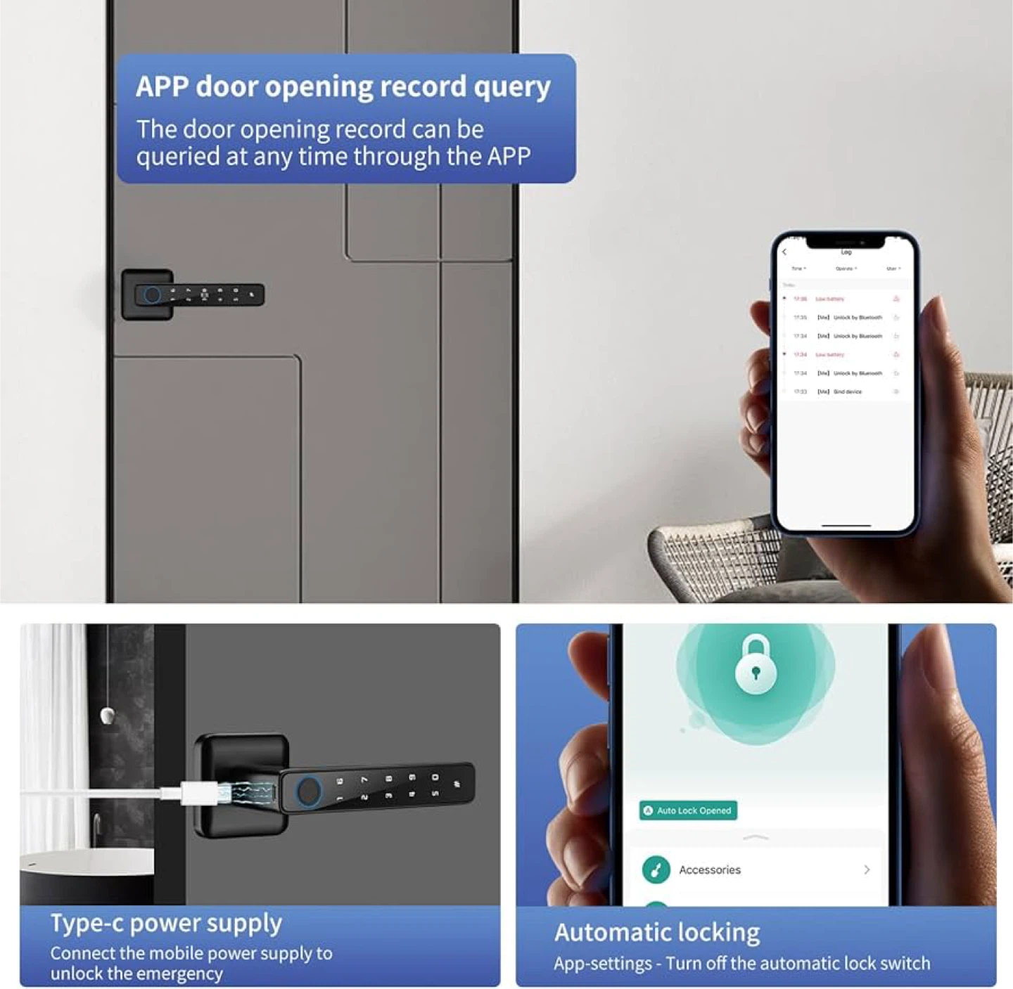 Smart Door Lock with Fingerprint and Keypad - photo 2