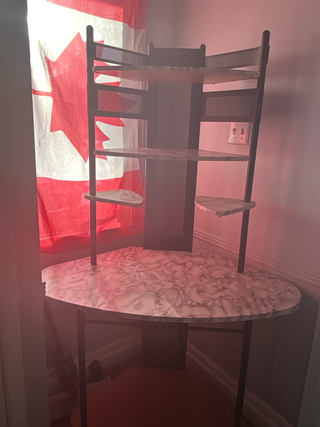 Corner Shelving Unit with Marble Top