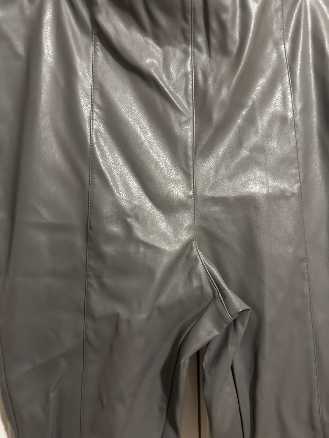 H&M Faux Leather Pants - Grey, Size 14 - photo 4