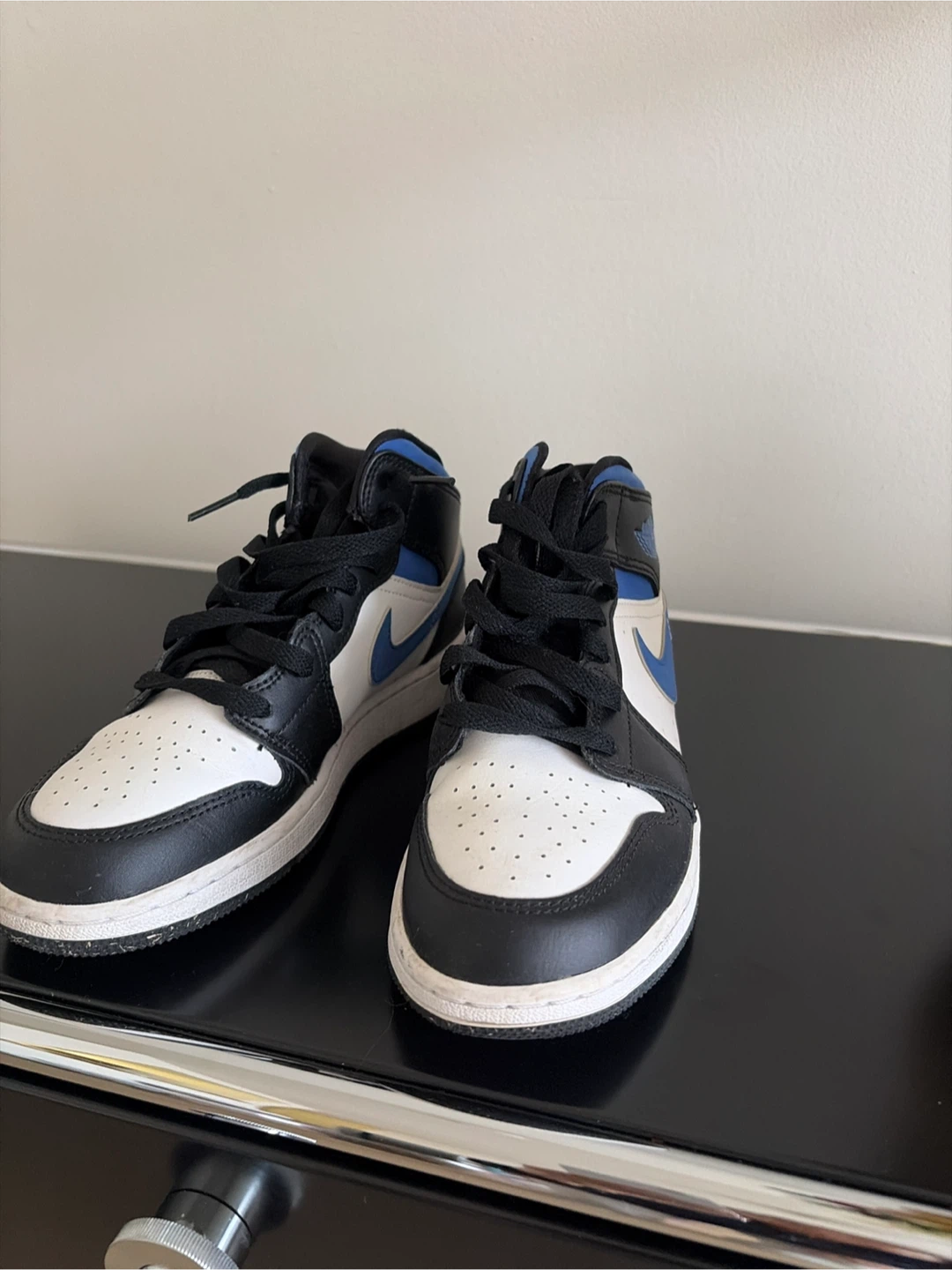 Air Jordan 1 Mid Sneakers - Black, White & Blue