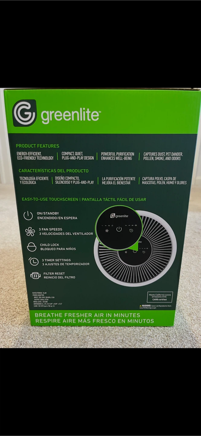 Greenlite Air Purifier with True HEPA H13 Filter - photo 3
