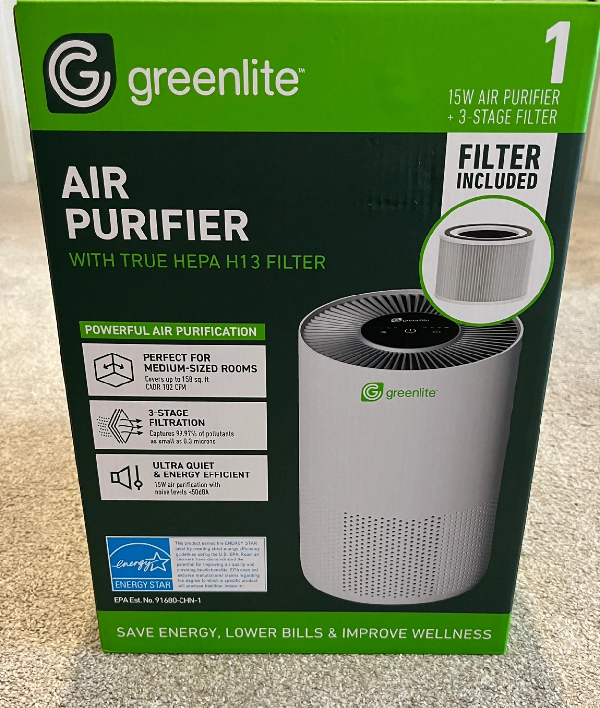 Greenlite Air Purifier with True HEPA H13 Filter - photo 5