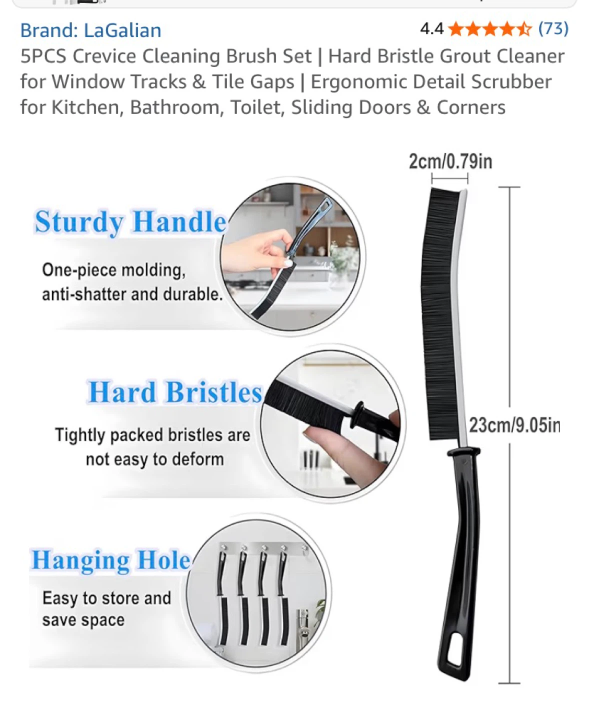 LaGalian 5PCS Crevice Cleaning Brush Set - photo 4