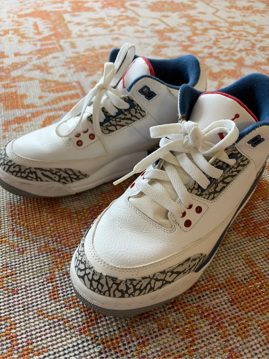 Nike Air Jordan 3 Retro White Blue Sneakers