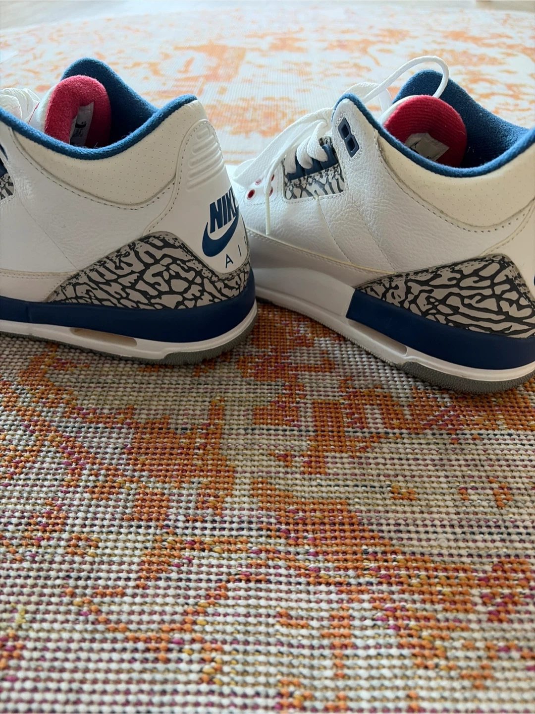 Nike Air Jordan 3 Retro White Blue Sneakers - photo 4
