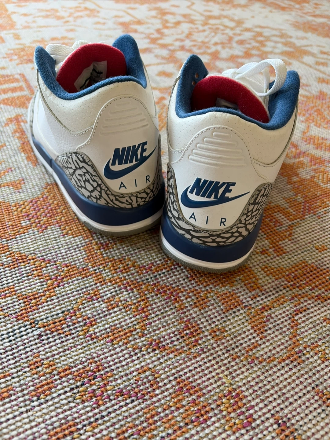 Nike Air Jordan 3 Retro White Blue Sneakers - photo 3