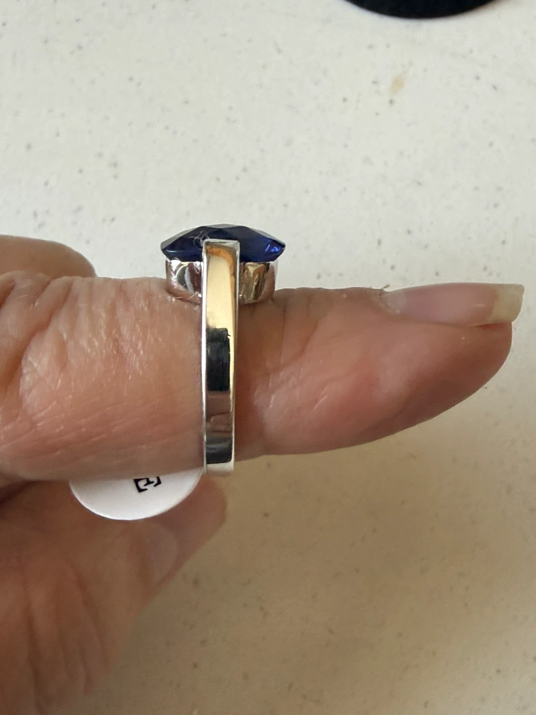 Blue Cushion Cut 925 Sterling Ring - photo 5