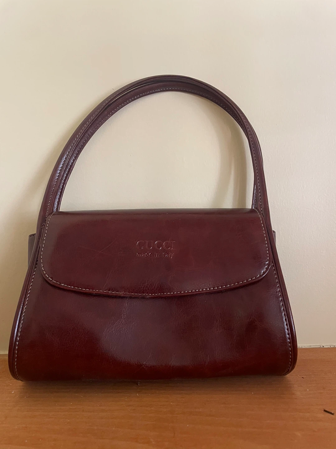 Gucci Burgundy Leather Shoulder Bag