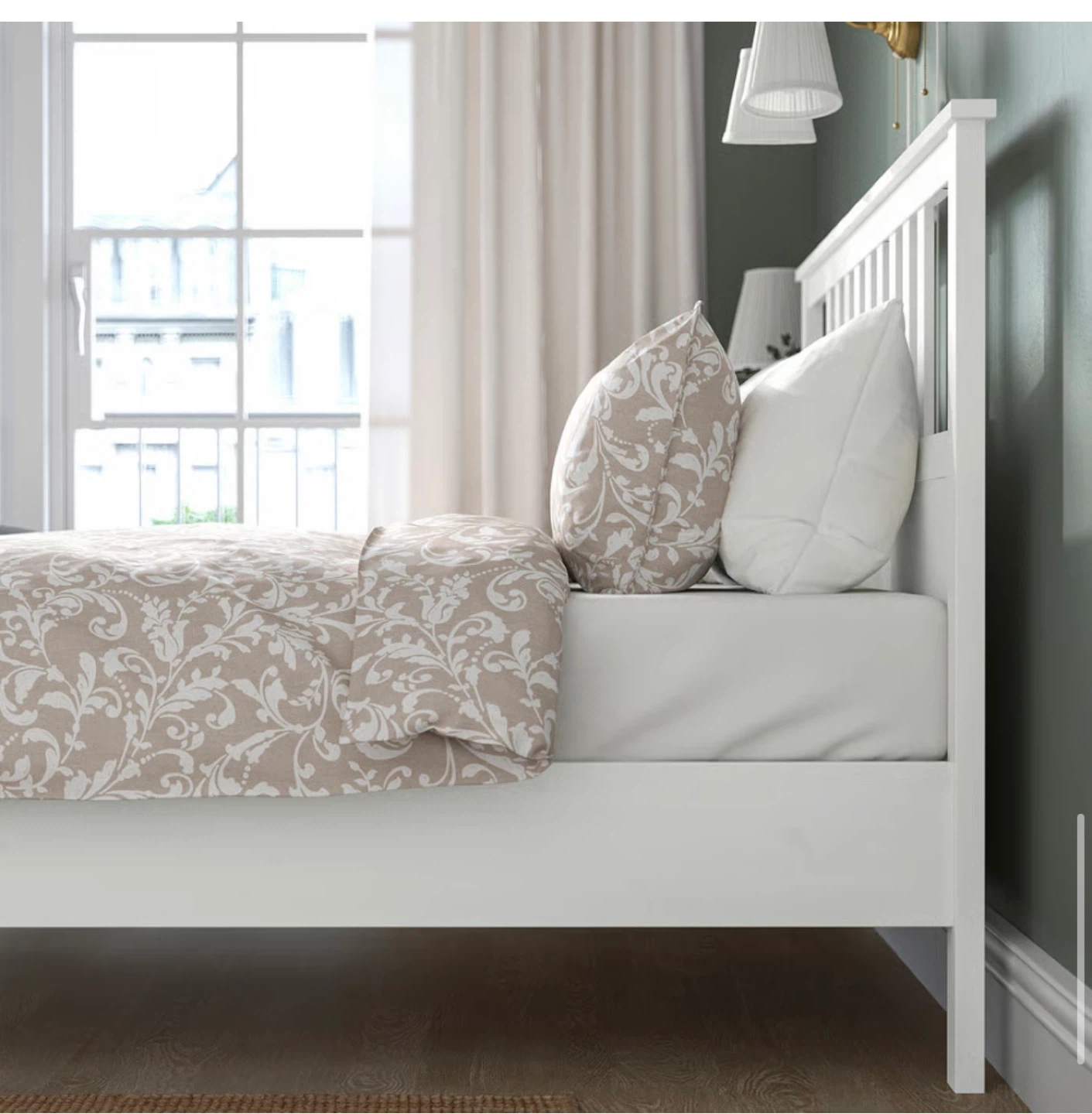 White Wooden Bed Frame - photo 3