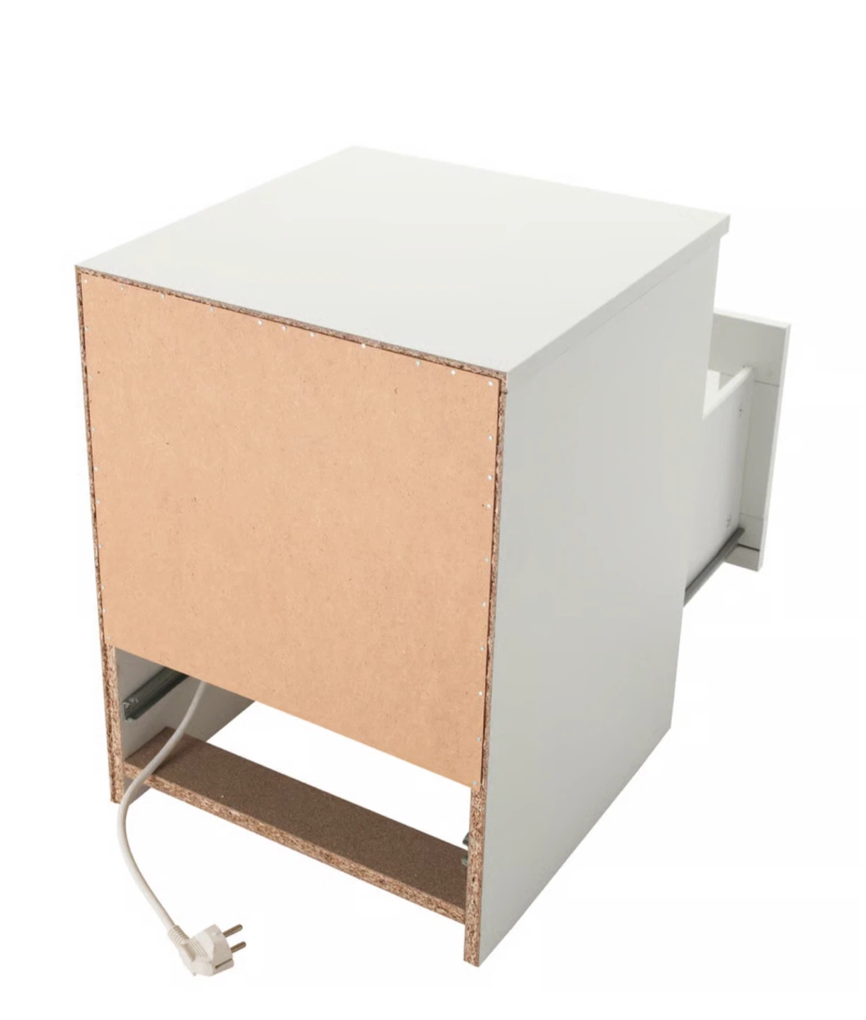 White IKEA Nightstand with Frosted Glass Drawer - photo 2