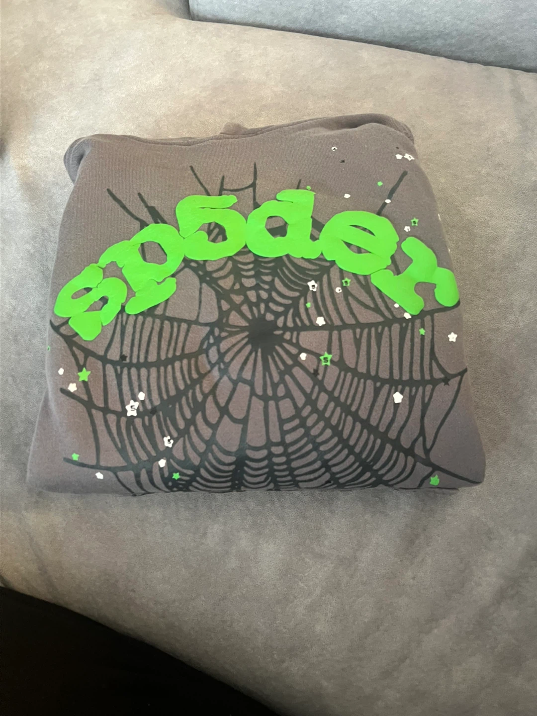 Sp5der Green/Grey Hoodie