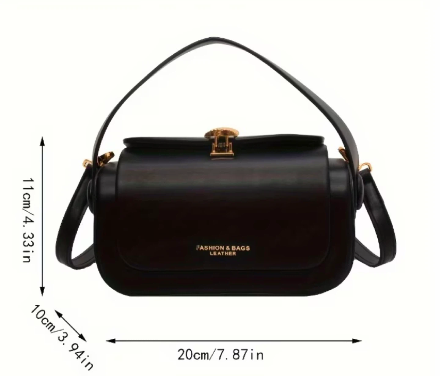 Black Leather Crossbody Bag - photo 4
