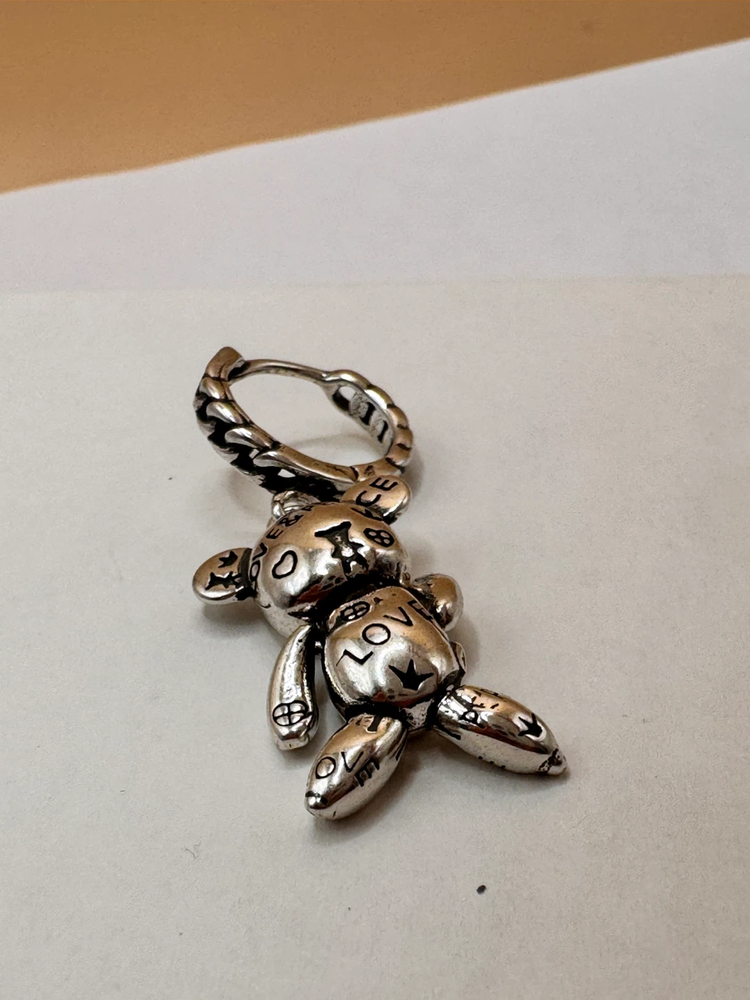 ❤️ Silver 925 Teddy Bear Earring - photo 4