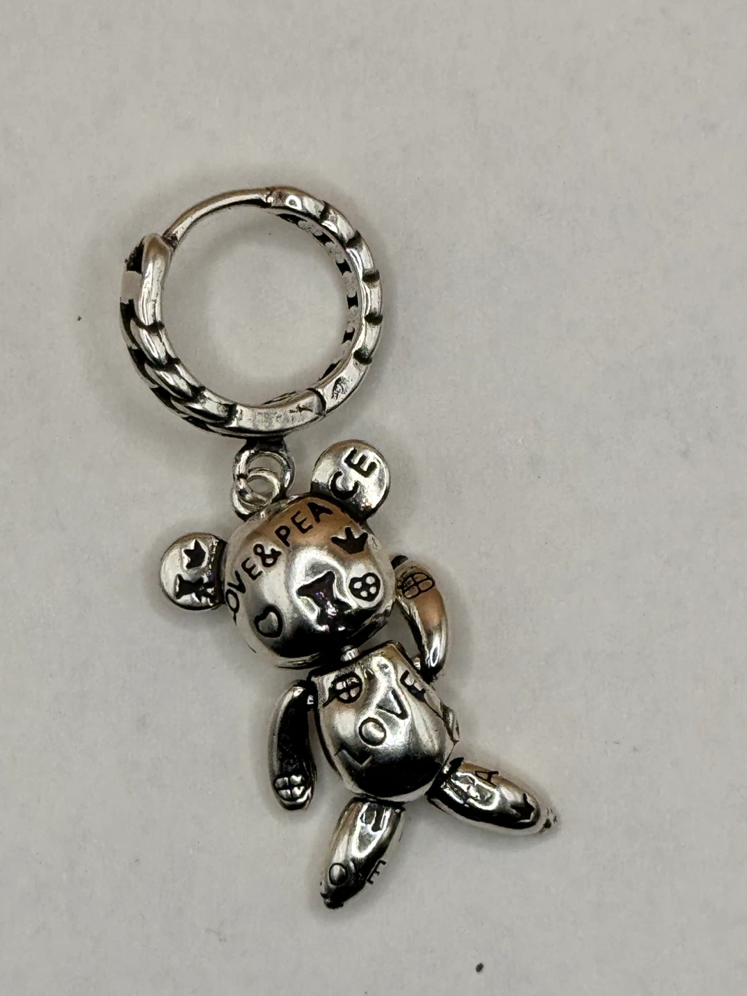 ❤️ Silver 925 Teddy Bear Earring - photo 2