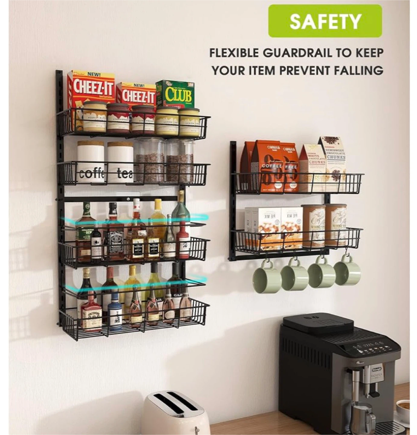 6 Tier Over-the-Door Spice Rack Organizer