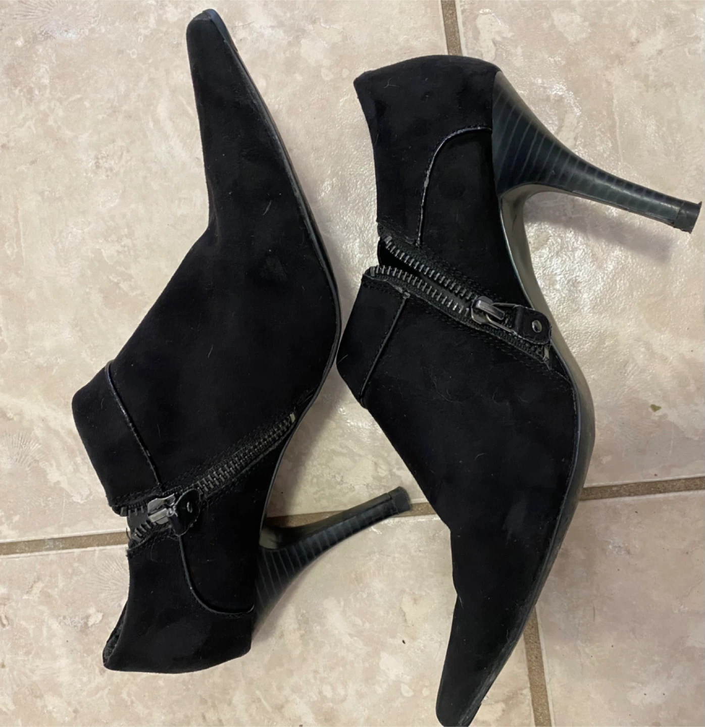 Black Suede Ankle Boots - photo 2