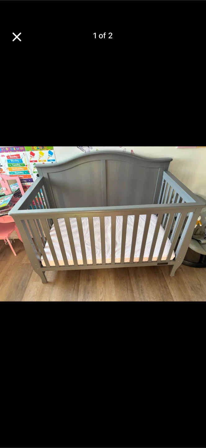 Grey Convertible Crib