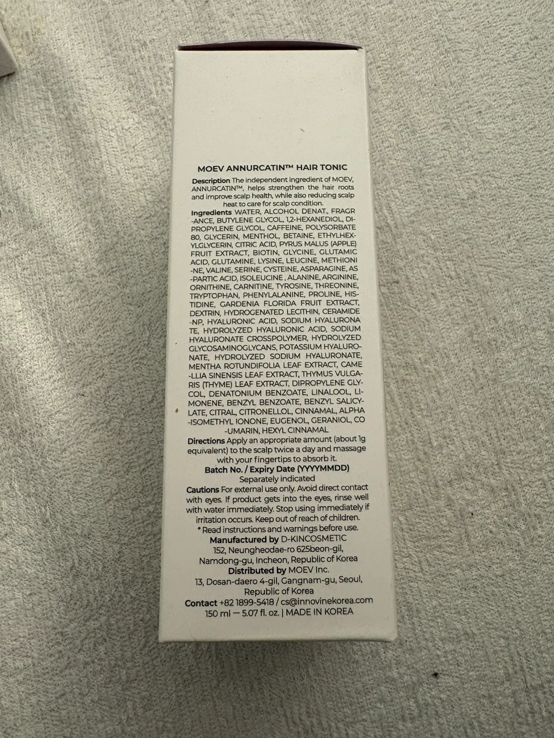 100% Authentic MOEV Annurcatin Hair Tonic - 150 ml - photo 2
