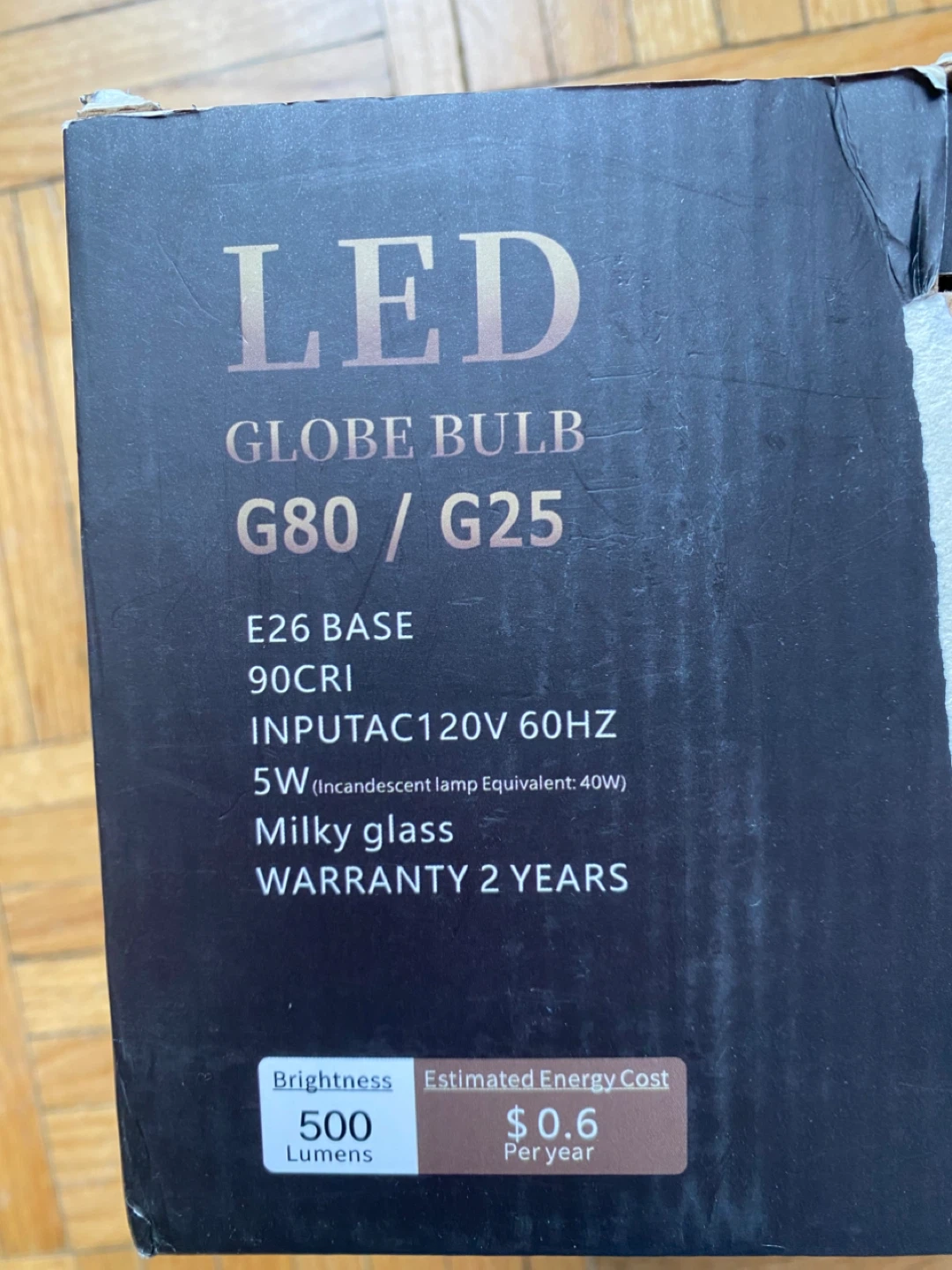 LED Globe Light Bulbs G80/G25 E26 Base - Milky Glass - 5W - photo 3