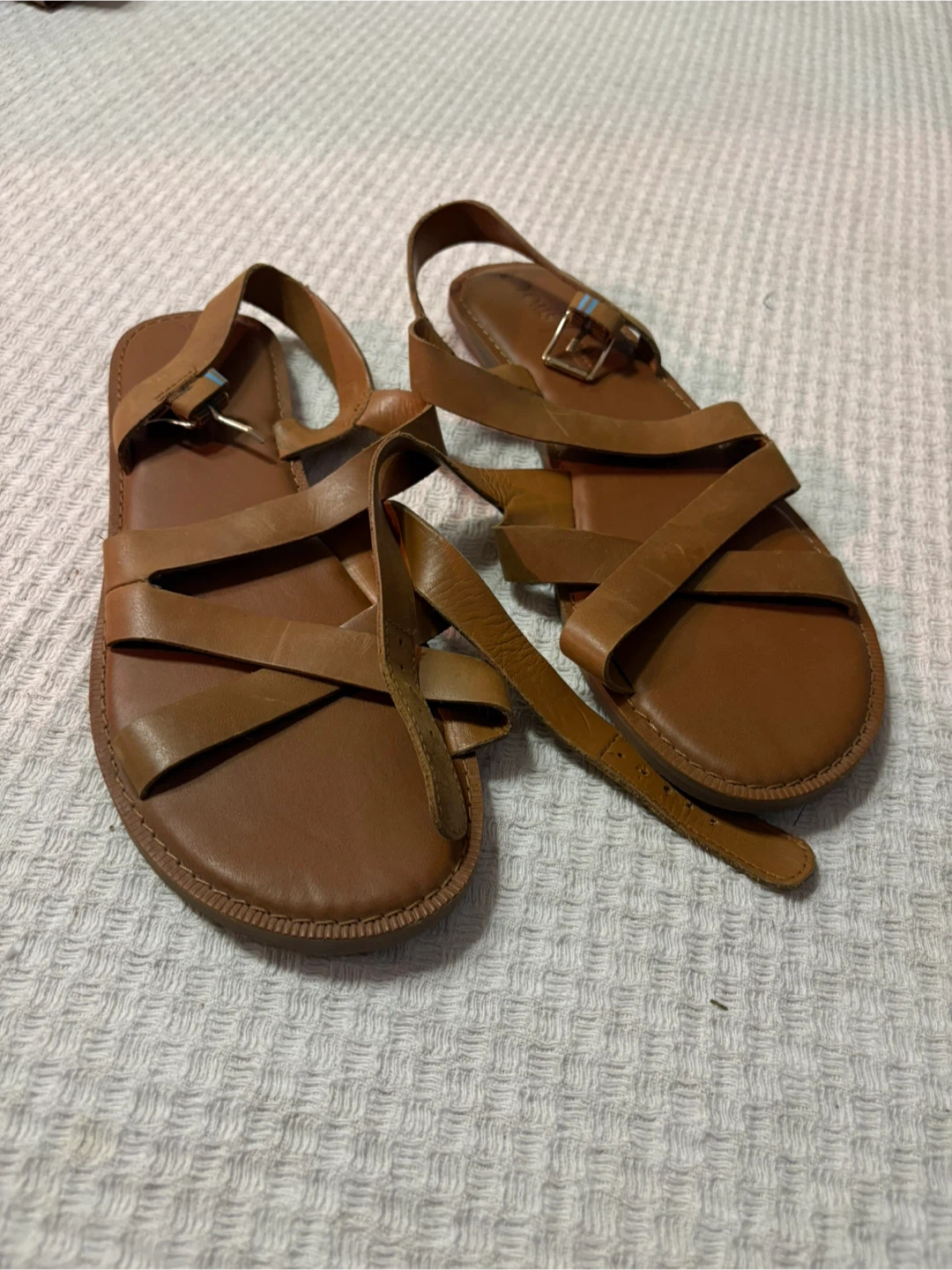 Toms Women's Tan Leather Strappy Sandals