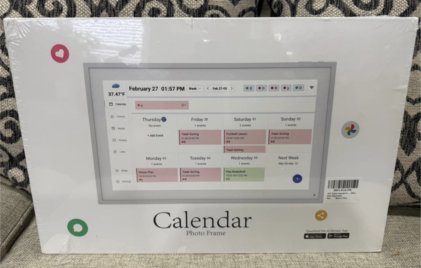 Digital Calendar Photo Frame - 15.6"