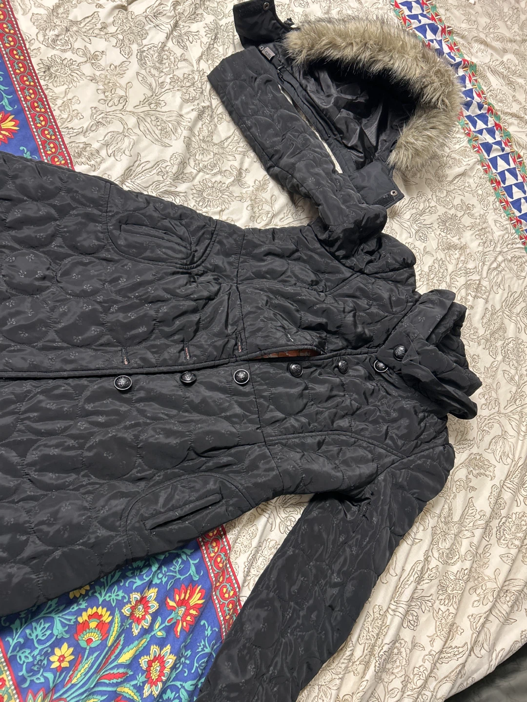 Black Quilted Hooded Jacket - photo 2
