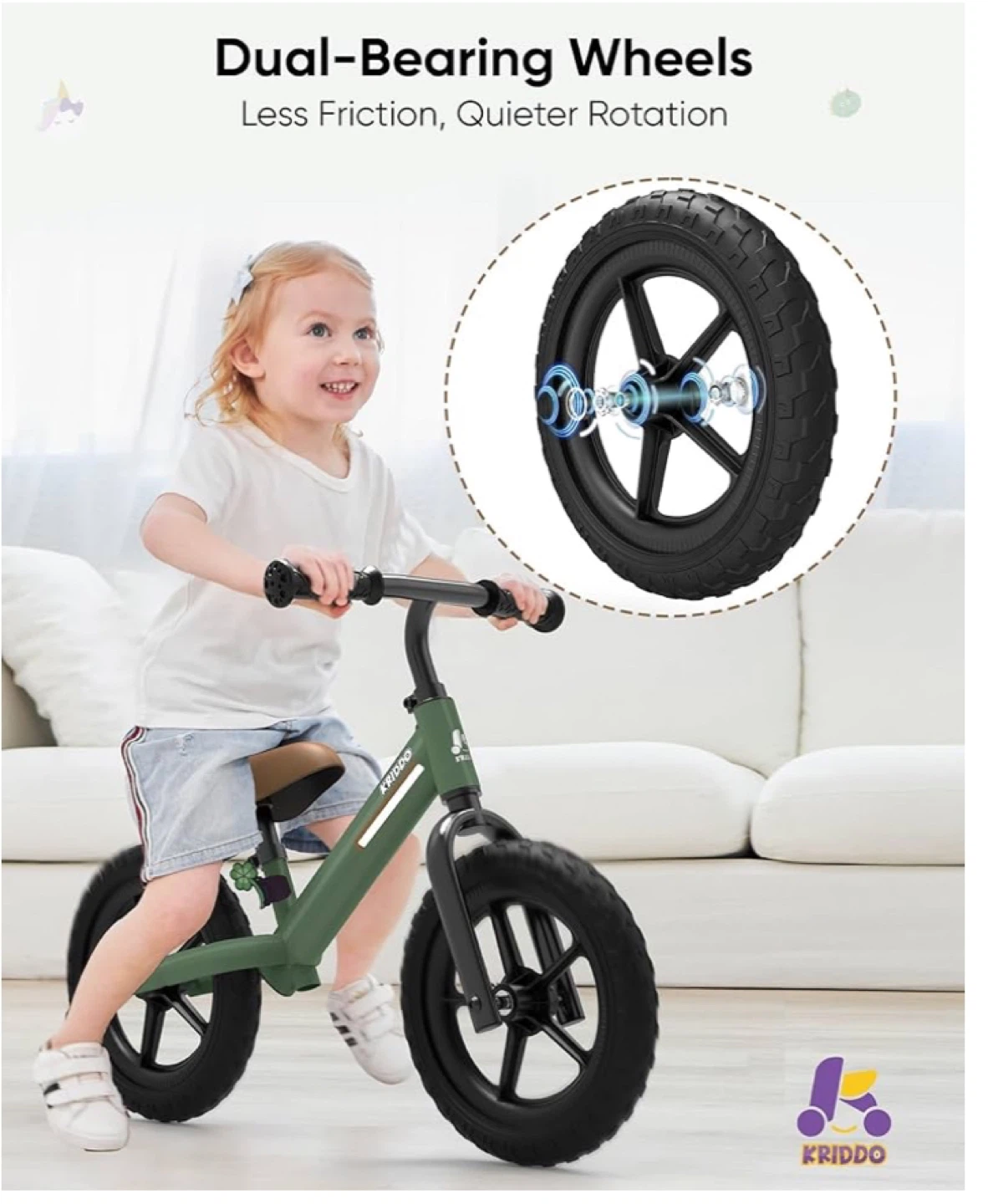 Kids Balance Bike Green - photo 2