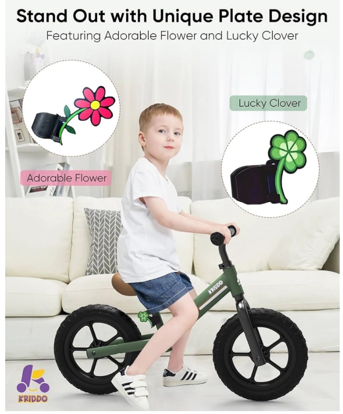 Kids Balance Bike Green - photo 3