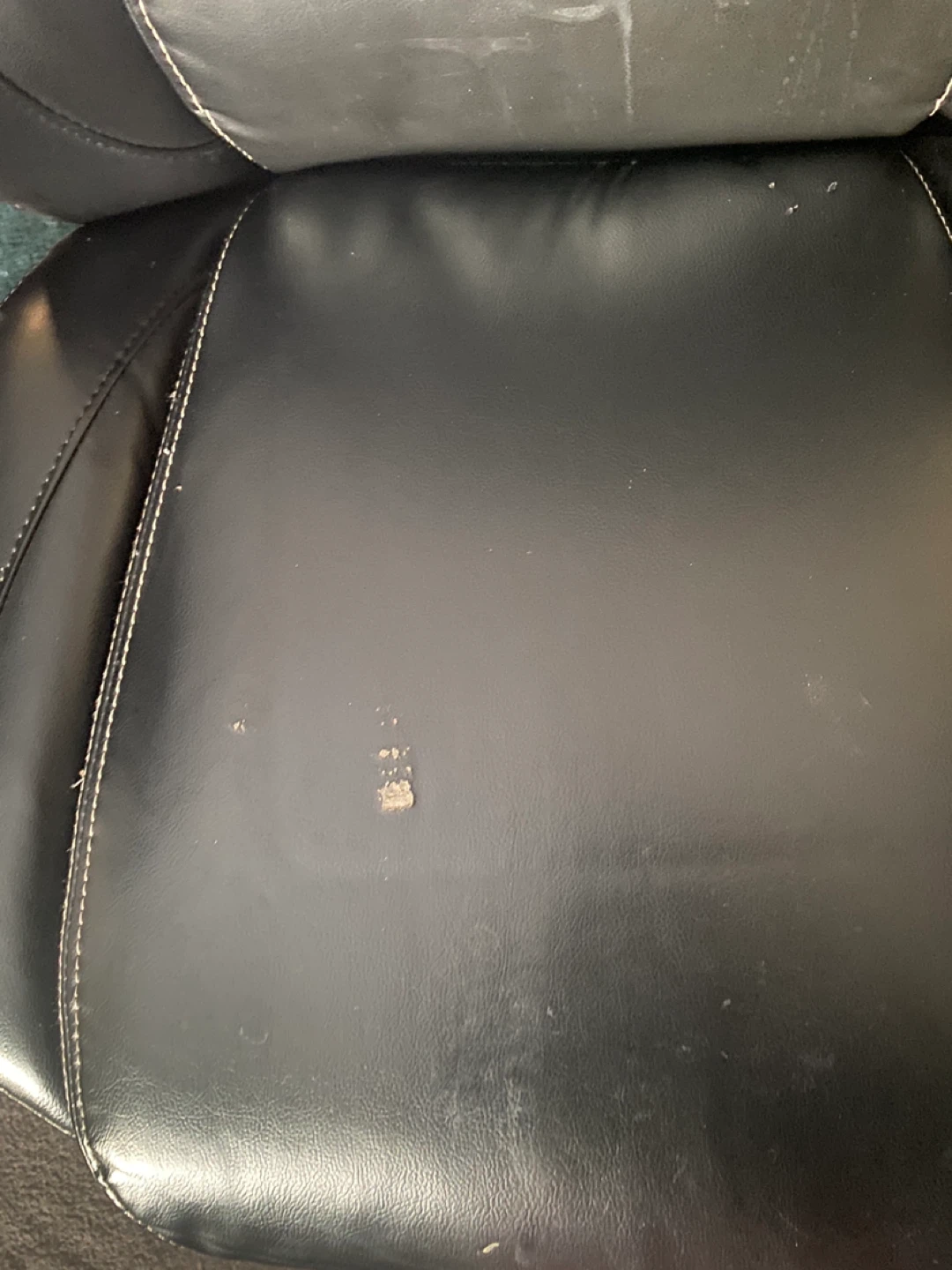 Black Faux Leather Office Chair - photo 3
