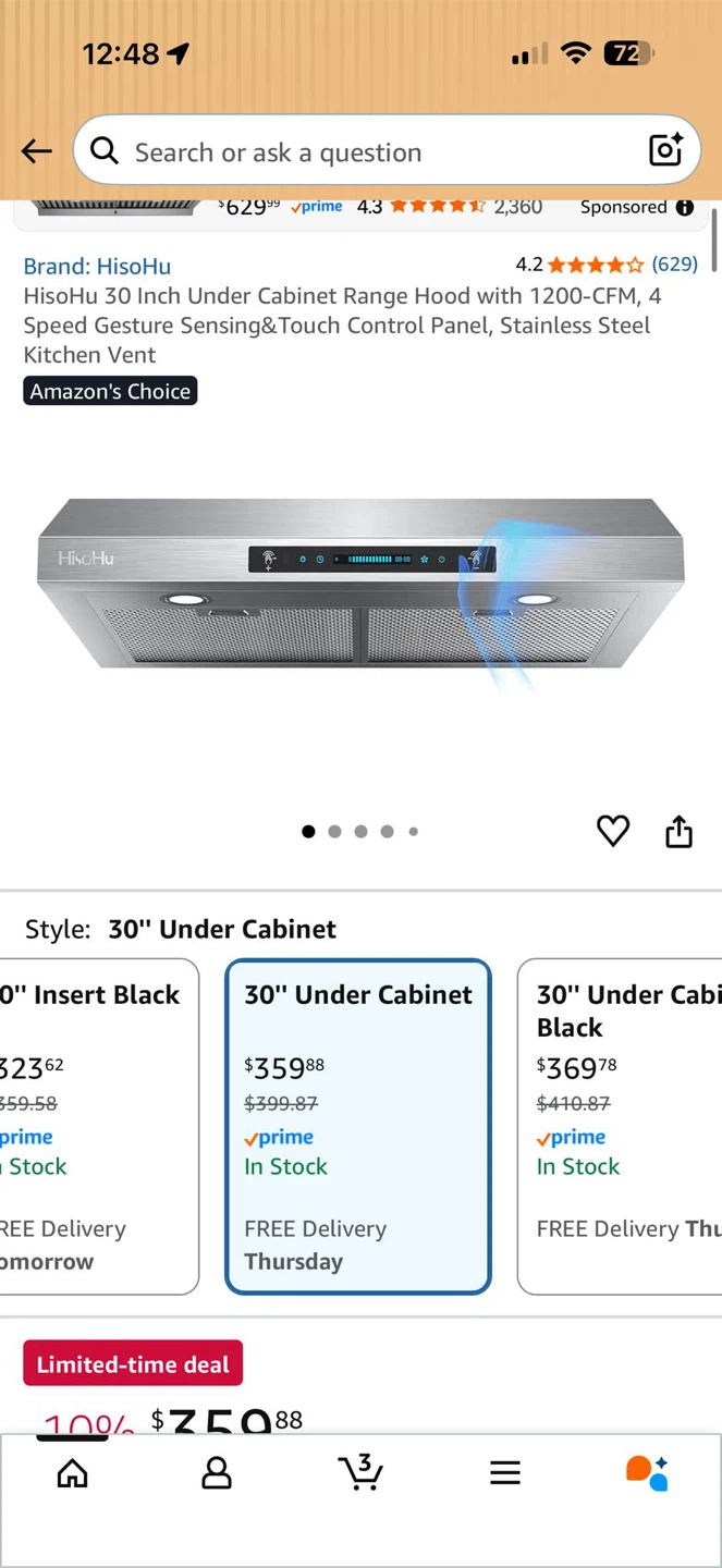 HisoHu 30 Inch Under Cabinet Range Hood - photo 5