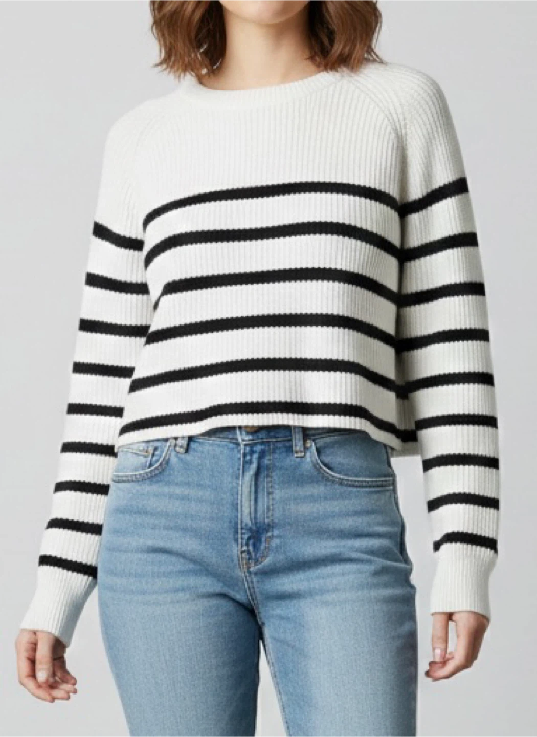 Women's Striped Crew Neck Sweater - photo 2