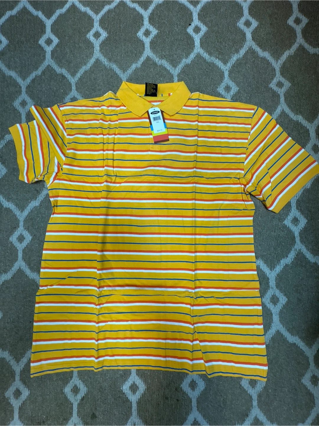 2x-3x-4x Men's Striped Polo Shirts (Various Sizes)