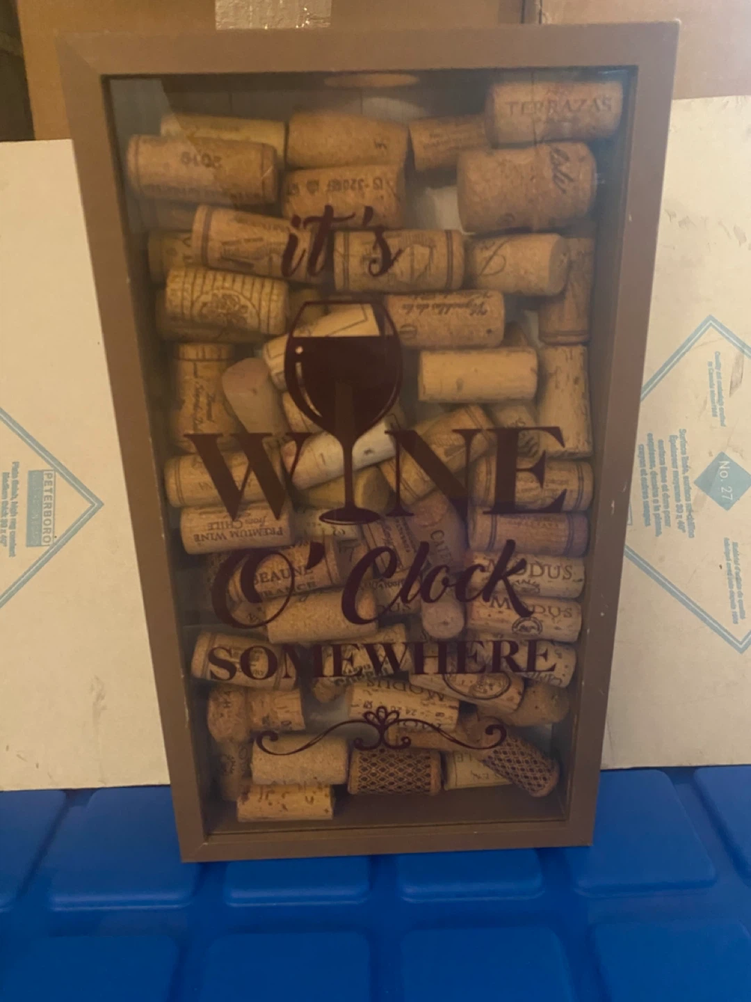 Wooden Wine Cork Holder Shadow Box