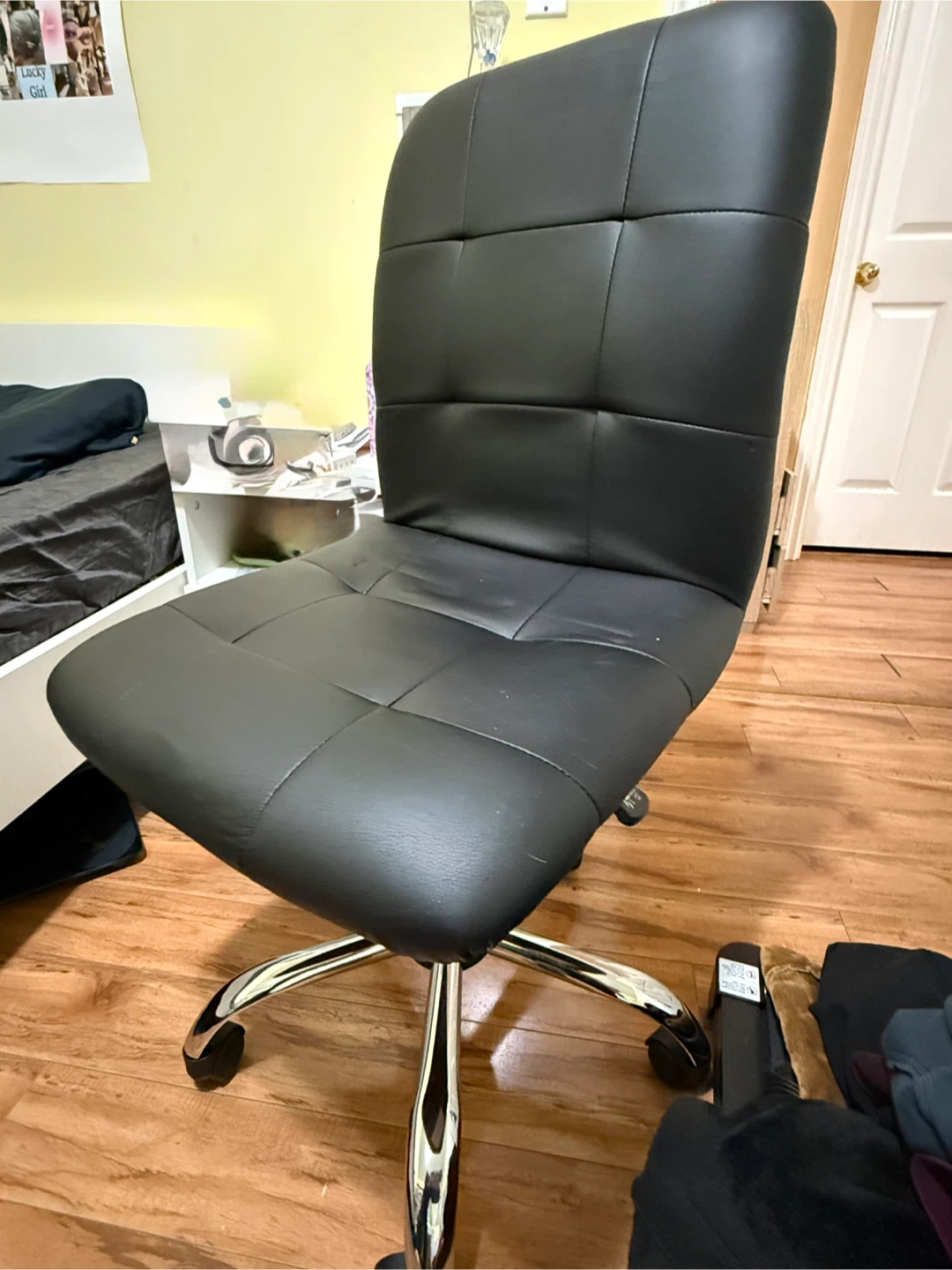 Black Faux Leather Office Chair