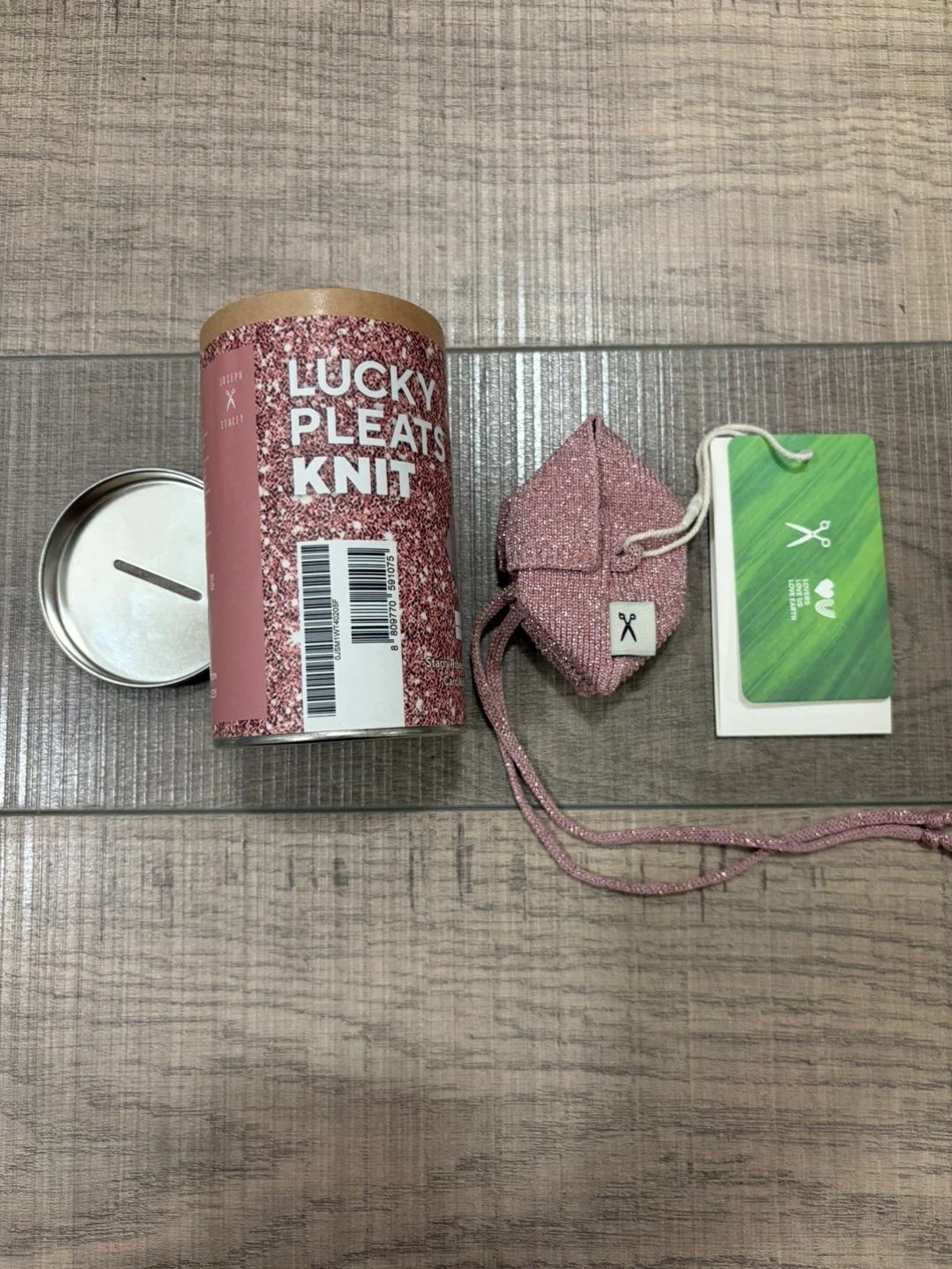 Foldable card holder. Pink Glitter!