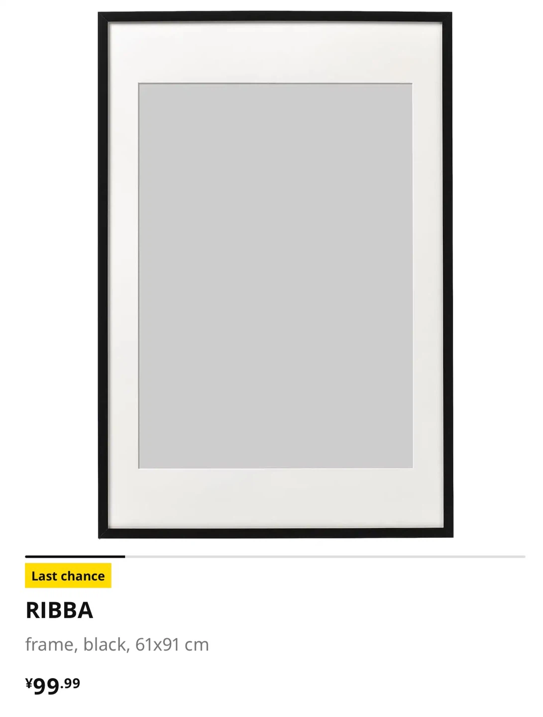 IKEA RIBBA Black Frame 61x91 cm