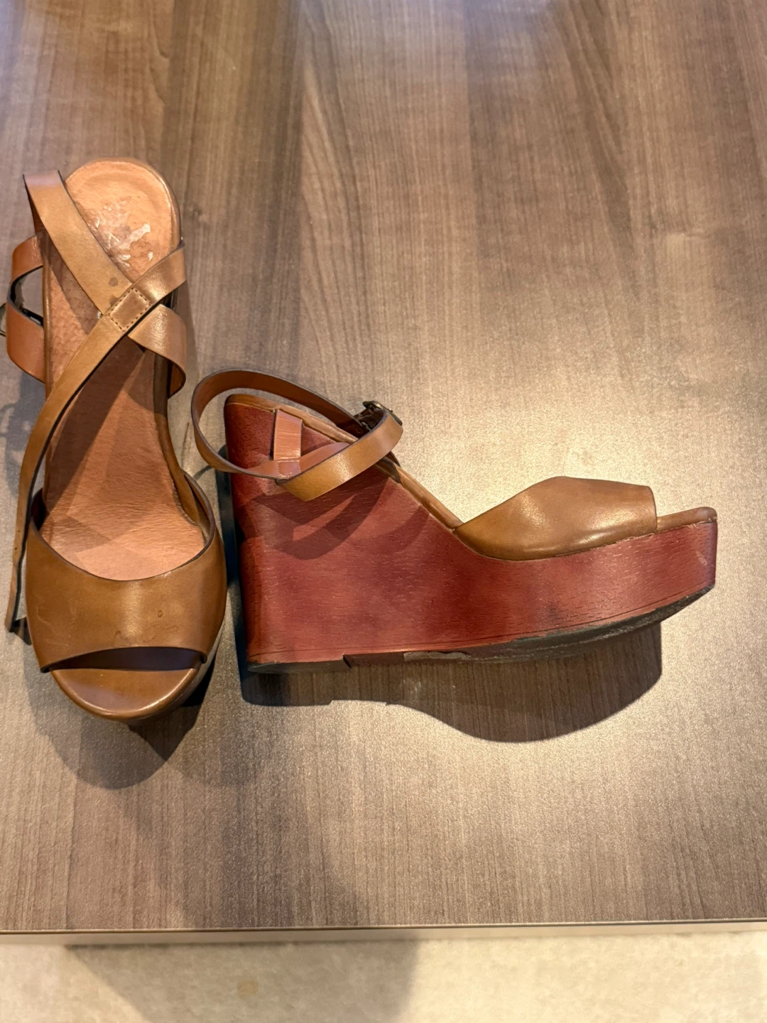 Aldo Tan Leather Wedge Sandals - photo 2
