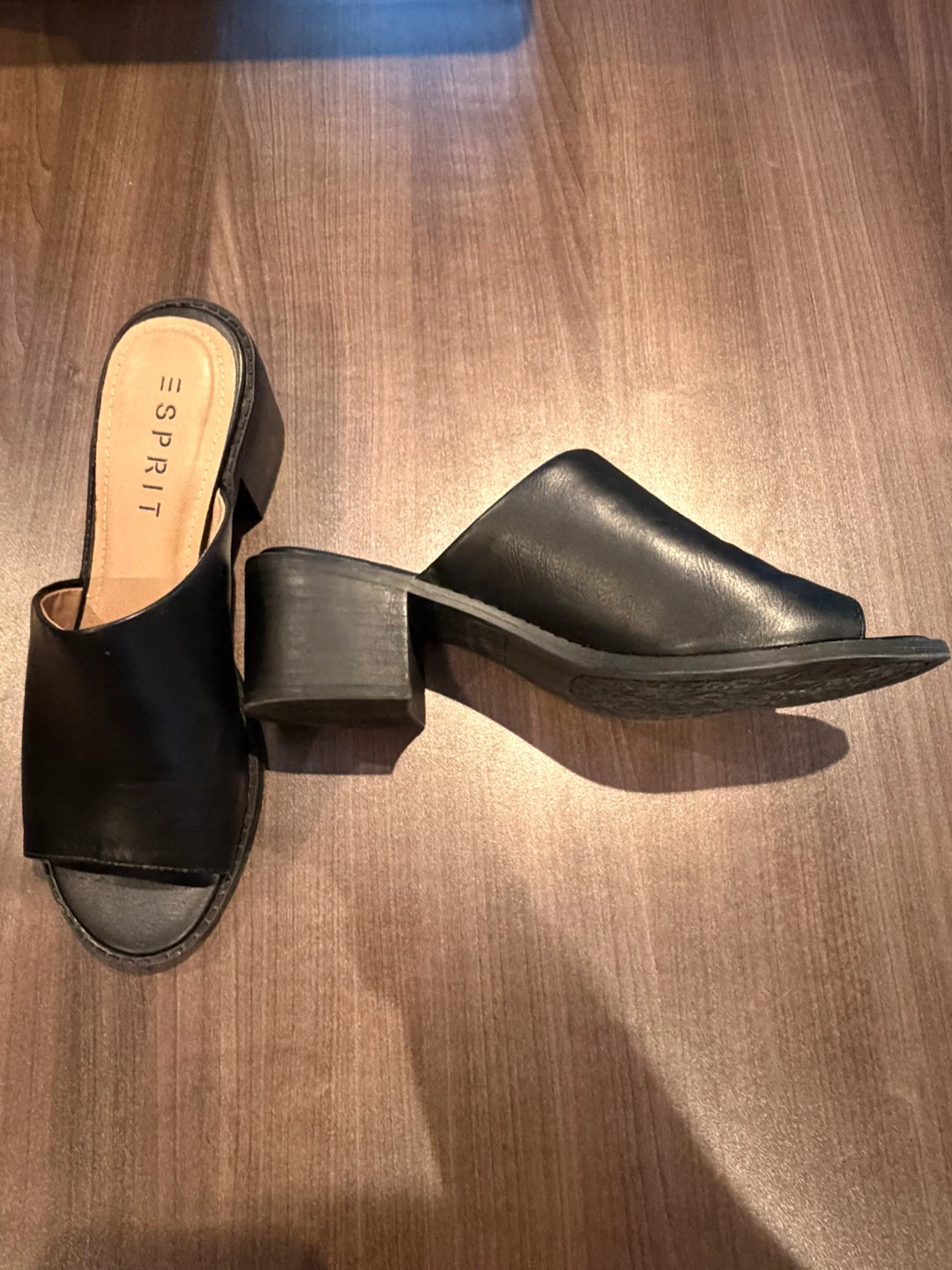 Esprit Black Mule Heels - Size 8