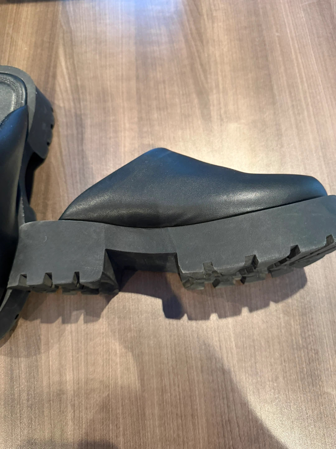 OAK + FORT Black Leather Mules Size 7.5 - photo 2