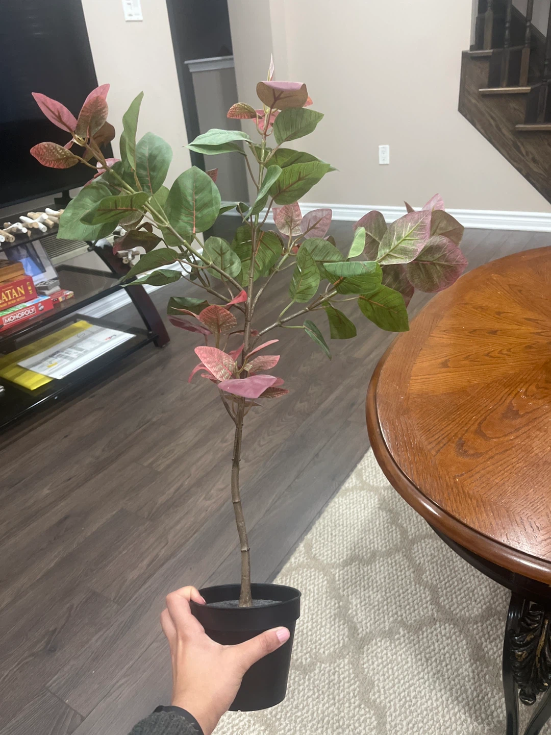 Artificial Plant with Pink and Green Leaves - photo 3