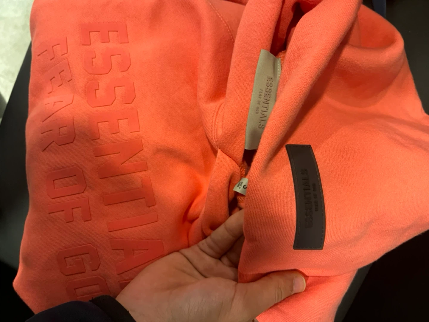Fear of God Essentials Hoodie Coral