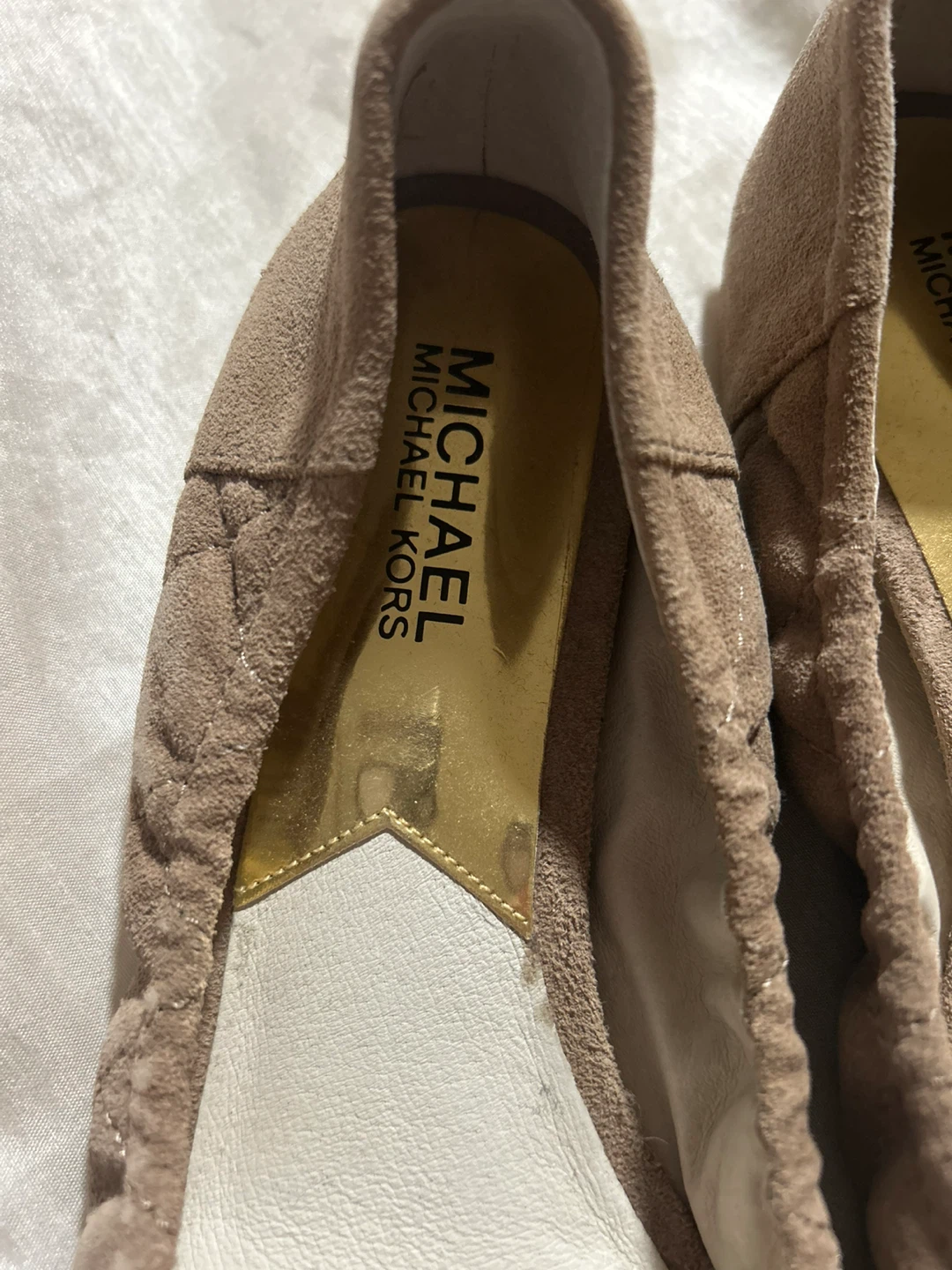 Michael Kors Fulton Quilted Ballet Flats - DK Dune, Size 8M - photo 2