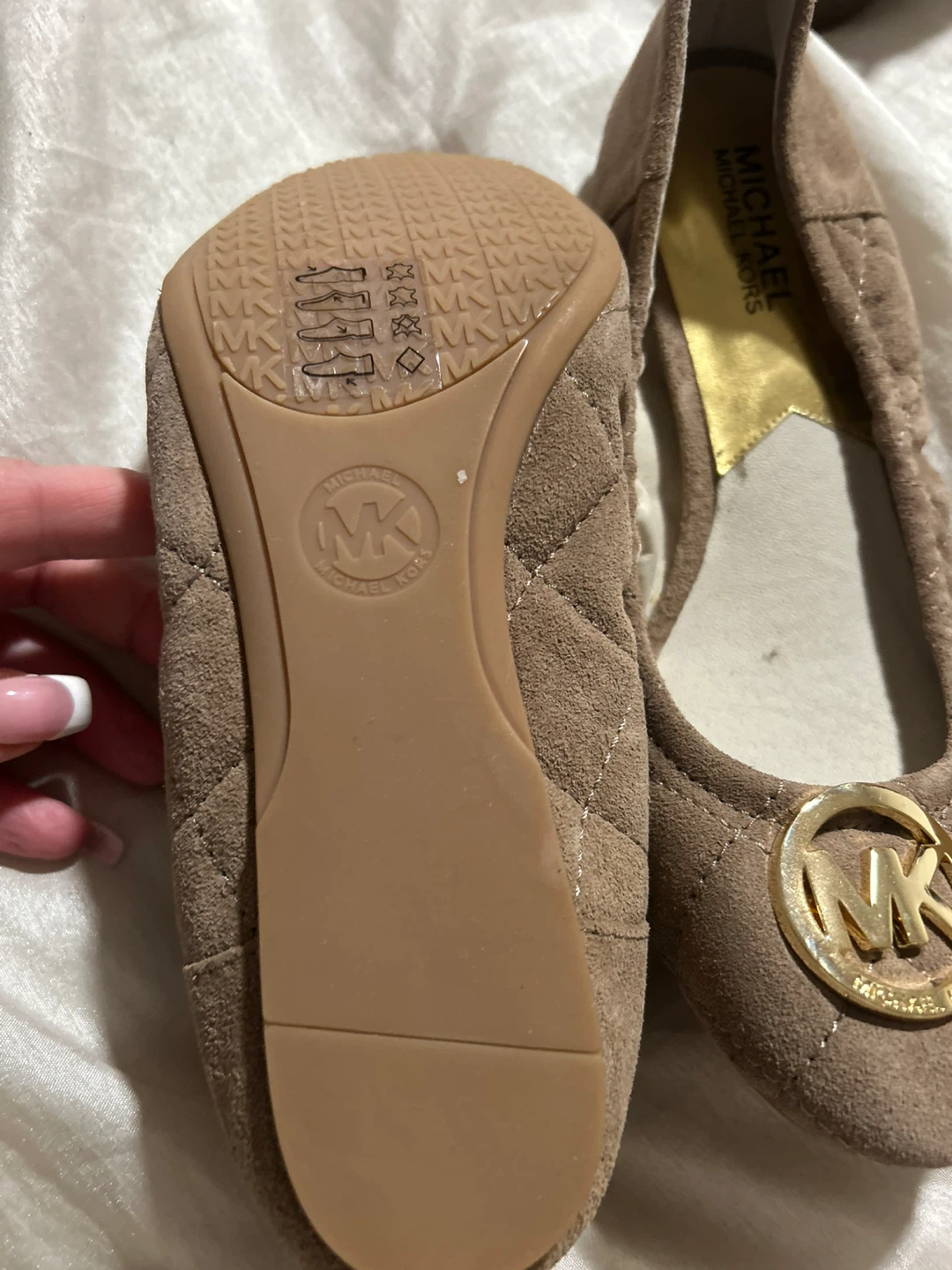 Michael Kors Fulton Quilted Ballet Flats - DK Dune, Size 8M - photo 3
