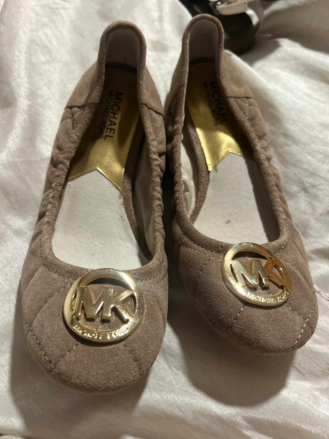 Michael Kors Fulton Quilted Ballet Flats - DK Dune, Size 8M