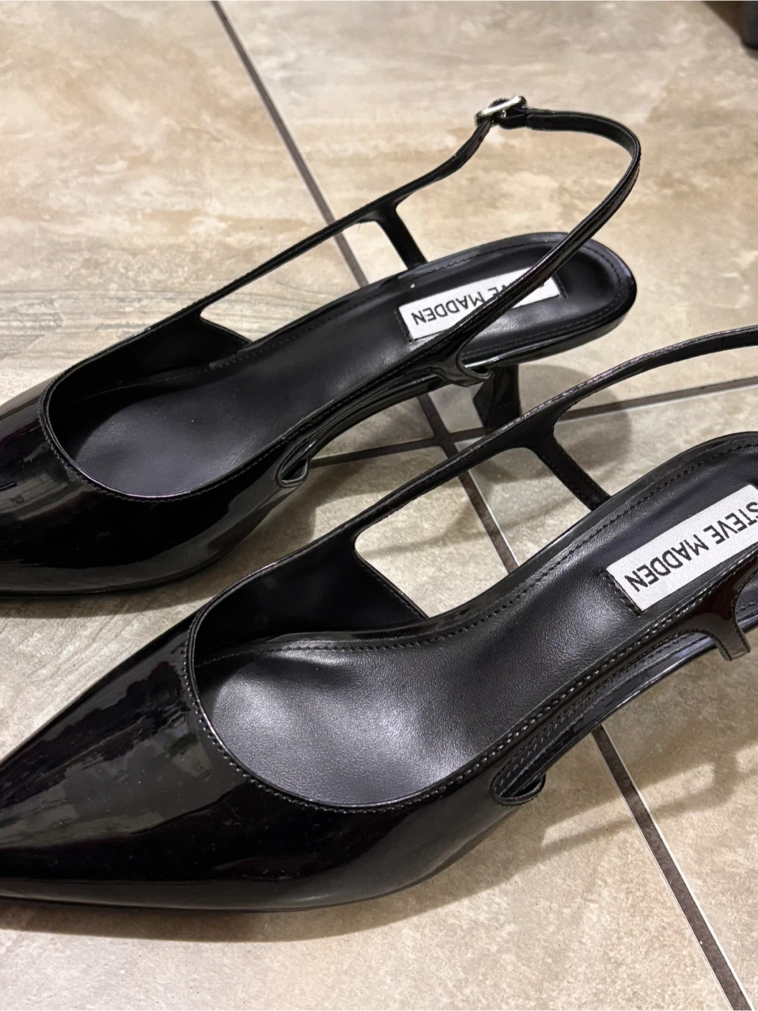 Steve Madden Black Patent Slingback Heels - photo 3