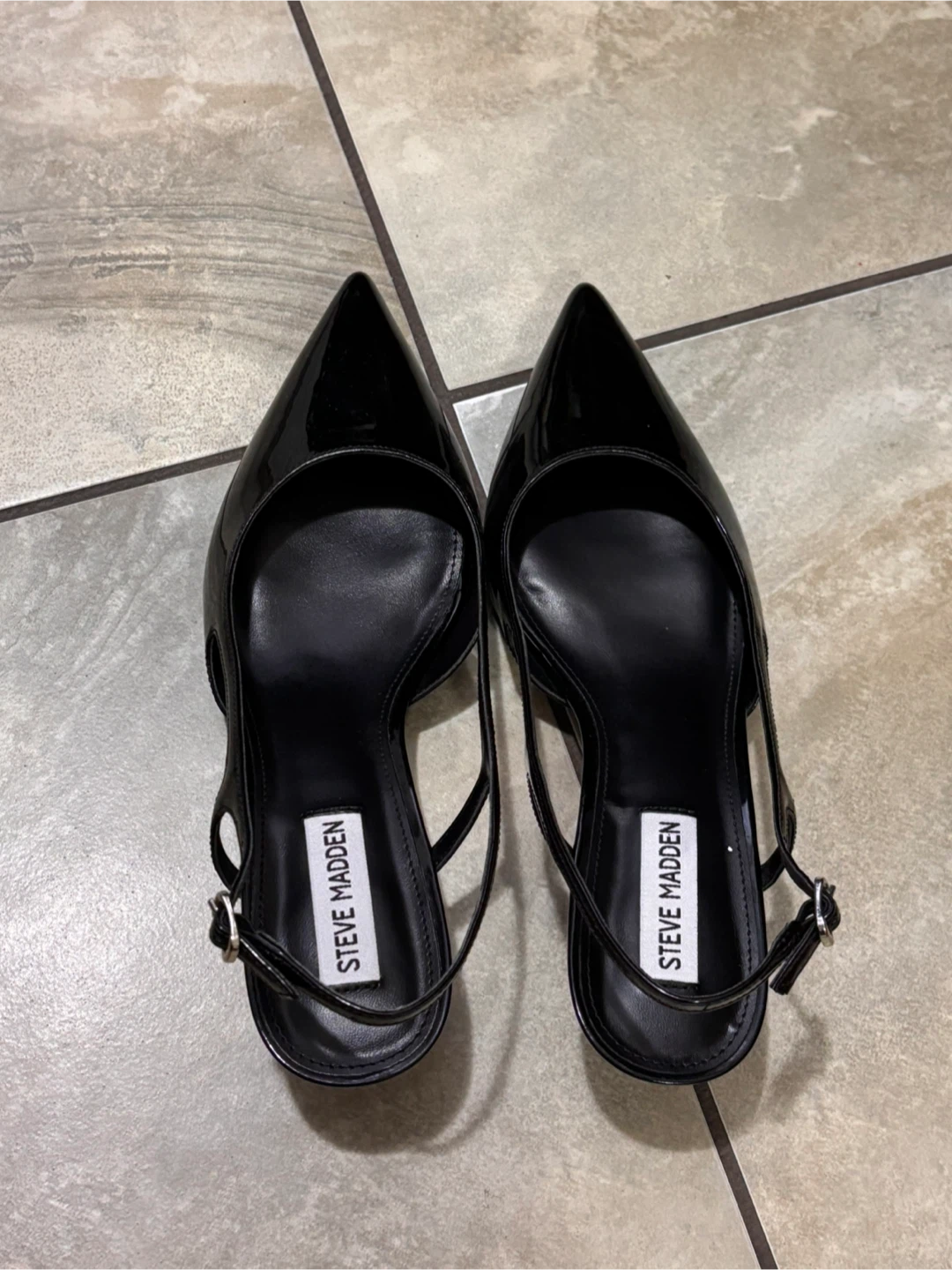 Steve Madden Black Patent Slingback Heels - photo 4
