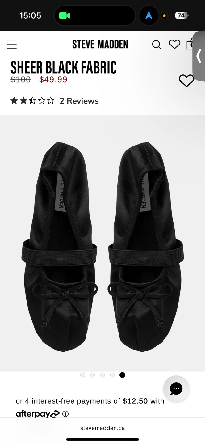 Steve Madden Sheer Black Fabric Ballet Flats - photo 4