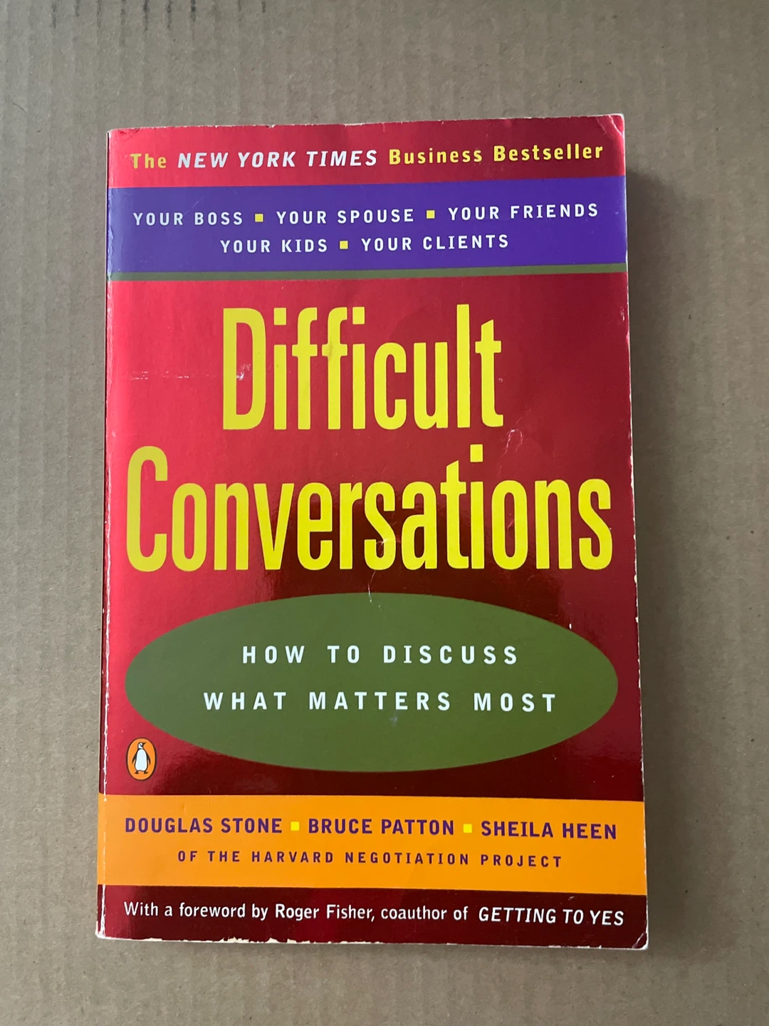 Difficult Conversations: How to Discuss What Matters Most Book